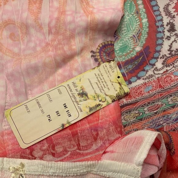 NWT Lapis Pink Paisley Square-Neck Dress one size - Picture 5 of 11